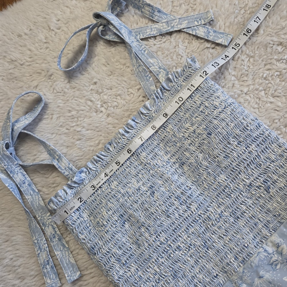 Minnow x Tuckernuck One Piece Swim Suit Women's Small Blue Toile Smocked - Picture 10 of 10